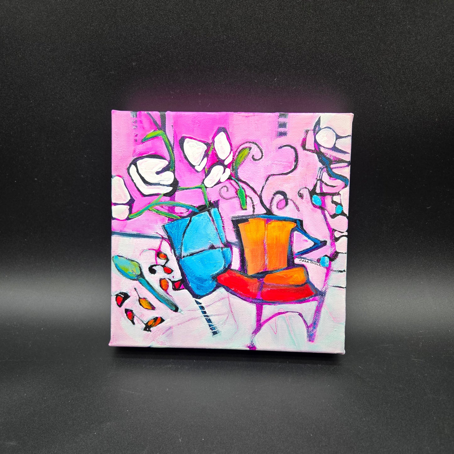 Cup Of Jo 2 - 8x8- Acrylic On Canvas - DB062