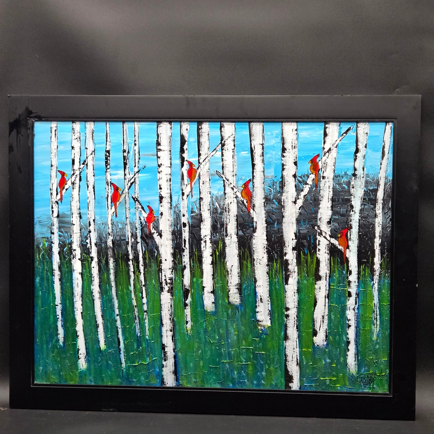 "Cardinal Birches" - 18x24 - SM011