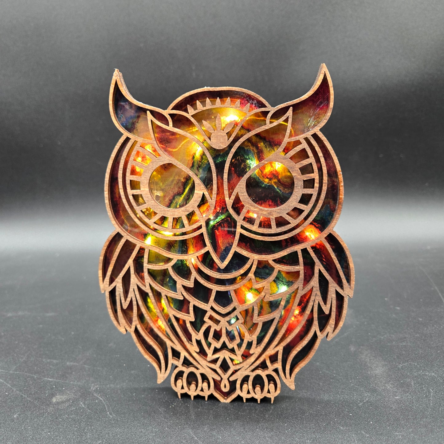 Wood Owl Night Light- AI004