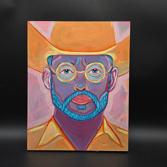 Colorful Cowboy - Acrylic On Wood - 11x14 - CA014