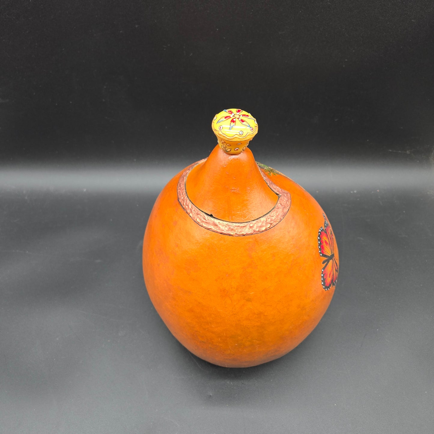 Lidded Sunflower Vessel - TD003a