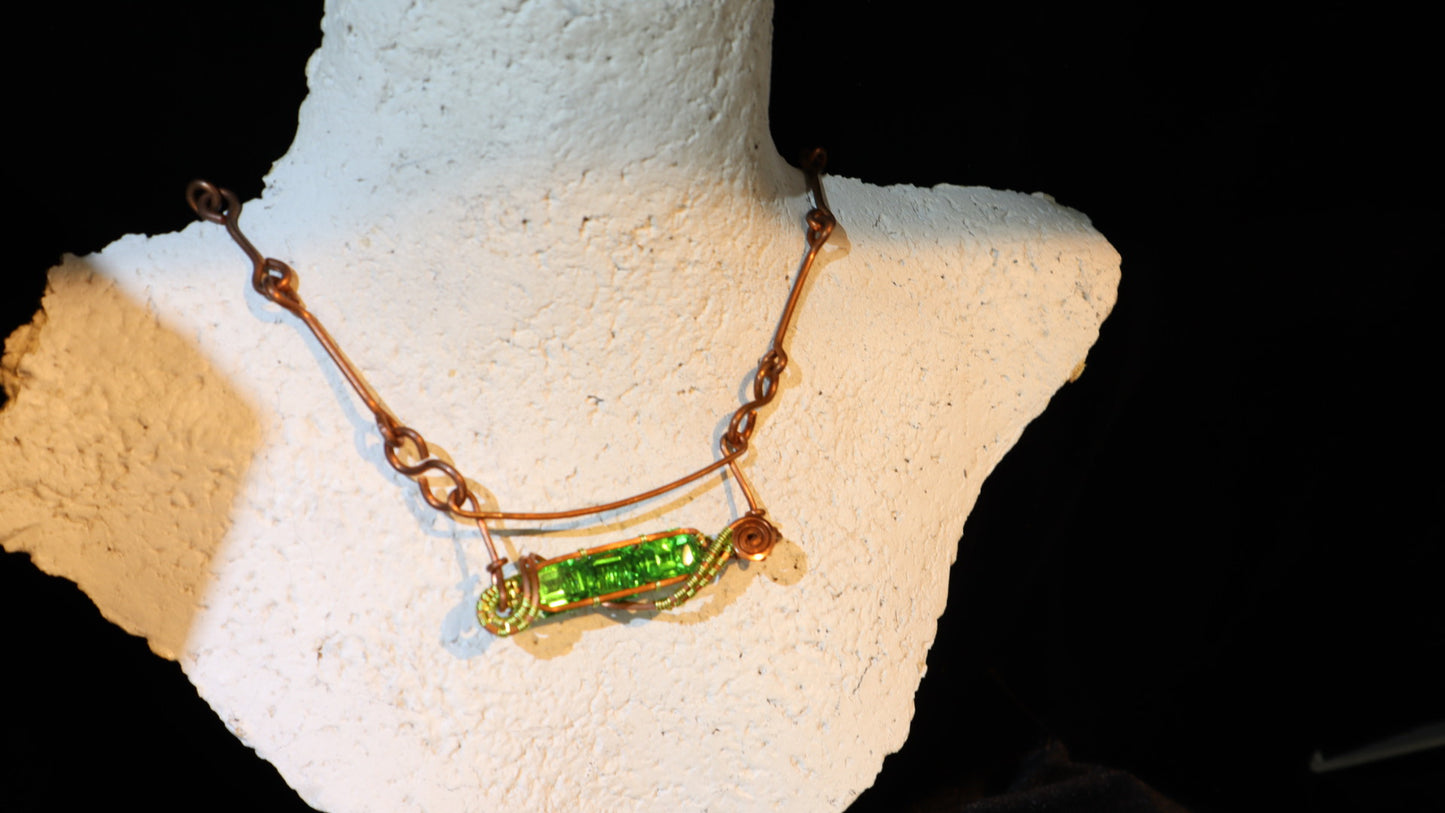 Copper & Peridot Necklace - WS018