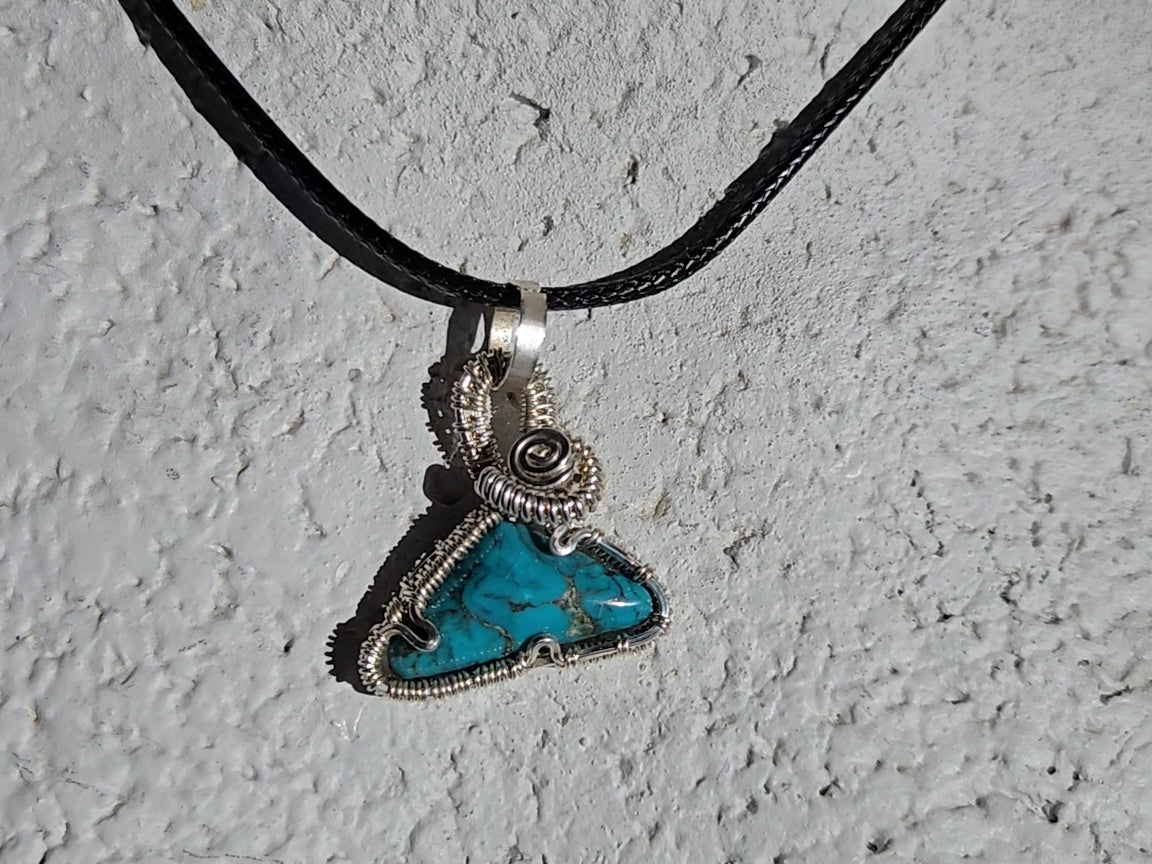 Sterling Silver & Turquoise Pendant - WS014