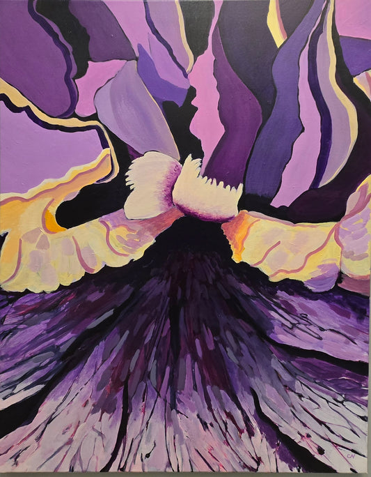 Purple Iris - 30X40 acrylic an homage to Georgia O'Keeffe - CN053