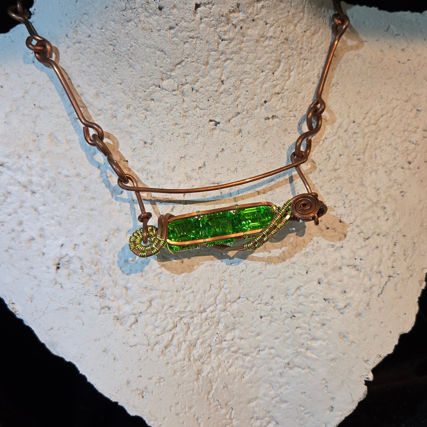 Copper & Peridot Necklace - WS018