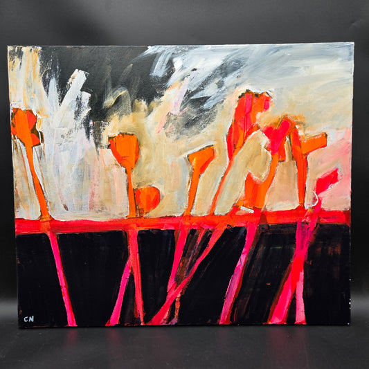 come hell or high water - 20X24 acrylic abstract floral and water? - CN026