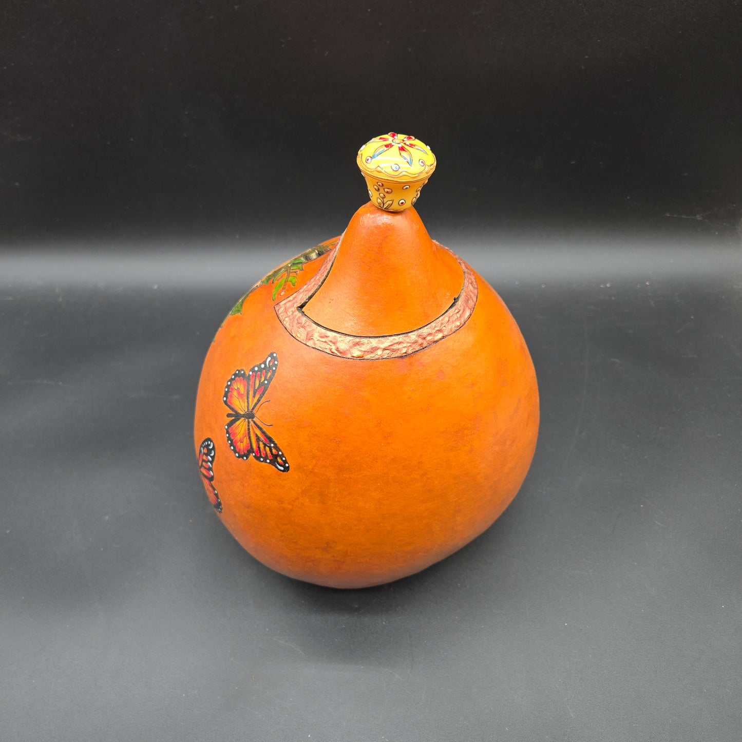 Lidded Sunflower Vessel - TD003a