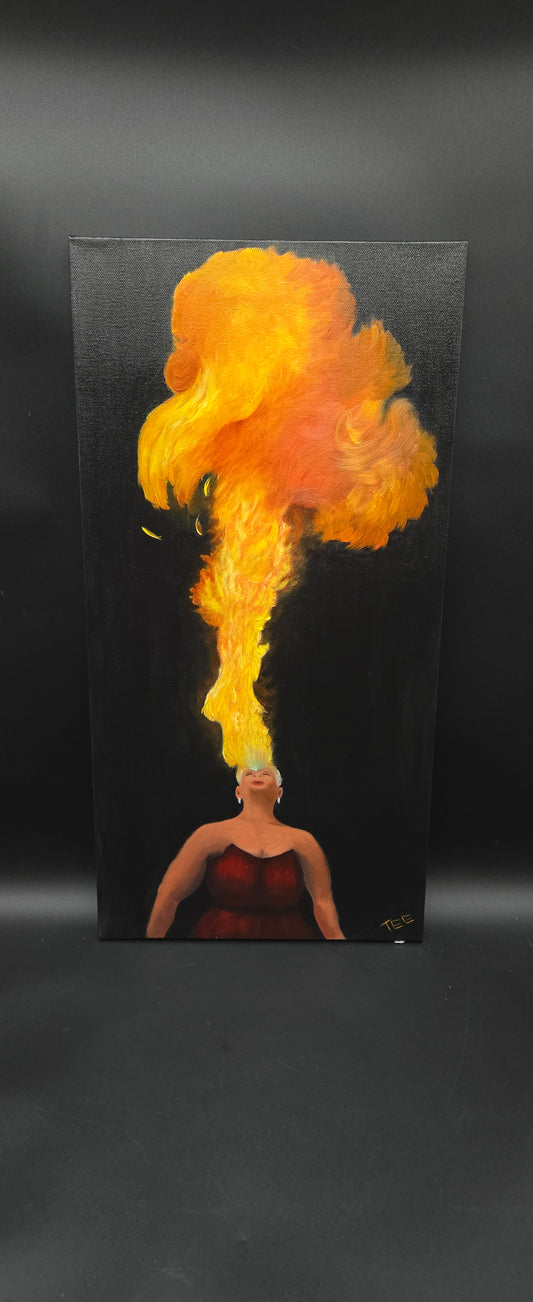 "Fire Breather Kris" - 12x24 - Oil On Canvas - TM001