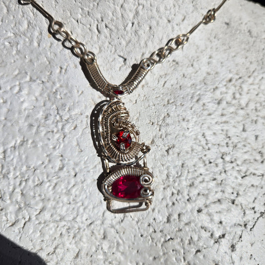 Sterling Silver & Ruby Necklace - WS015