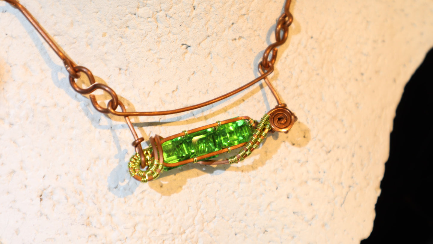 Copper & Peridot Necklace - WS018