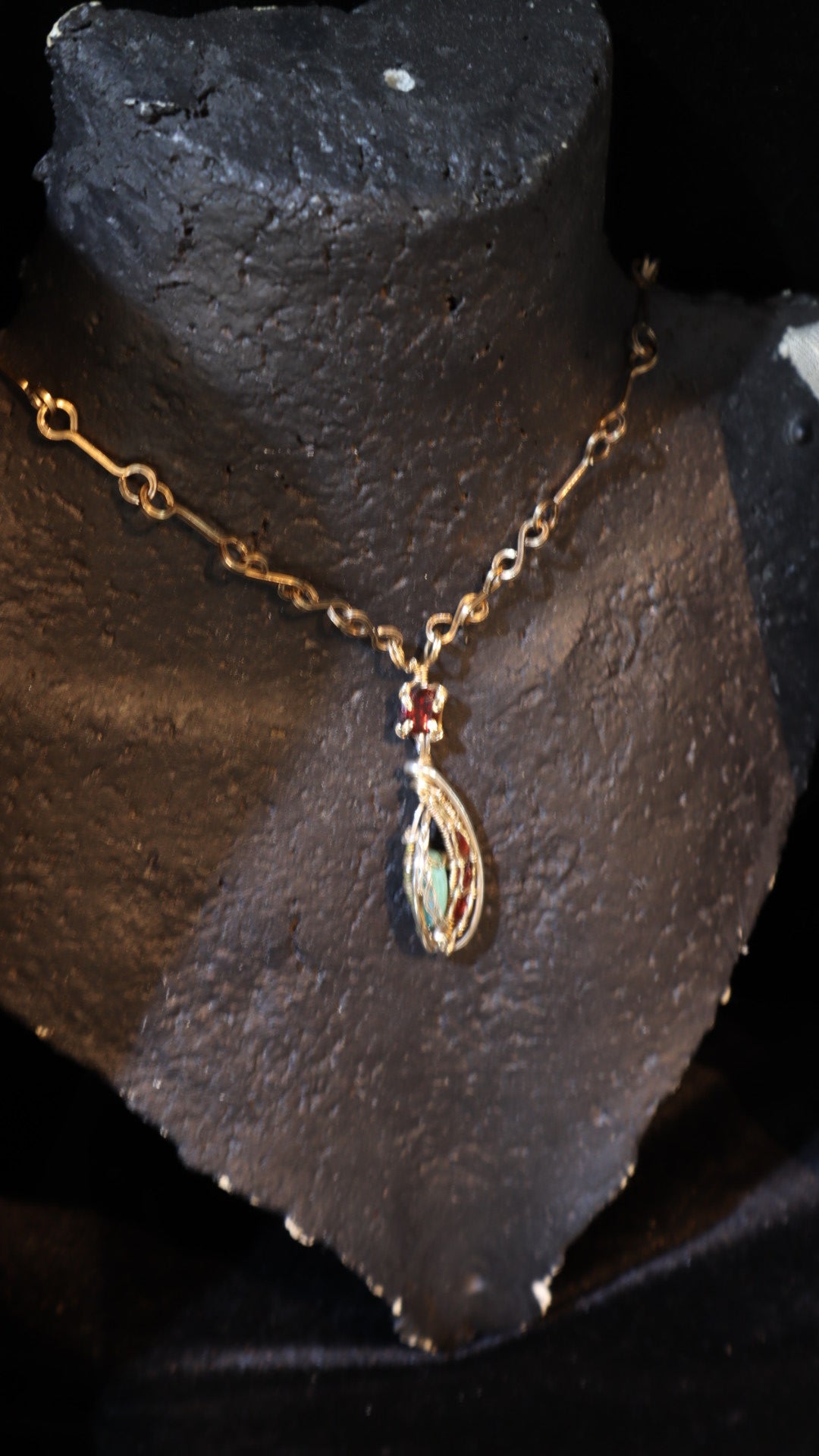 Gold Filled & Sterling Silver with turquoise & garnet stones- WS019