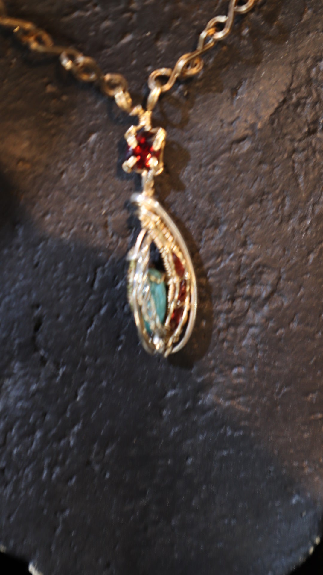 Gold Filled & Sterling Silver with turquoise & garnet stones- WS019