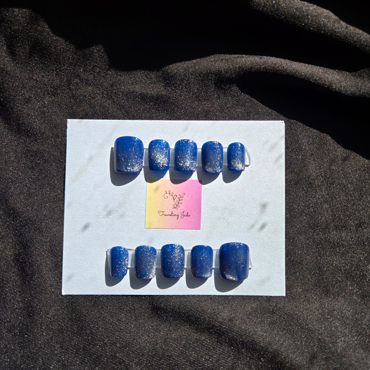 Blue Cat Eye Nails - TJ038