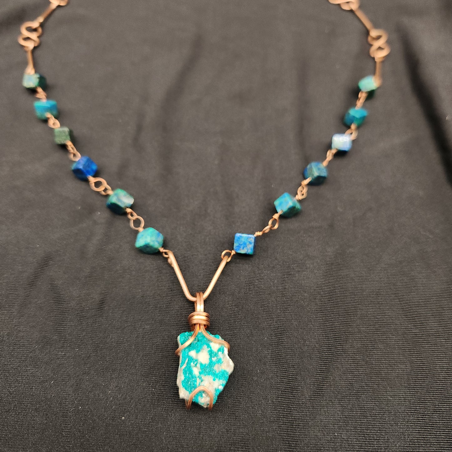 Copper Azurite/Malachite Chyrsocolla Necklace - WS509